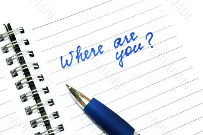 Blue pen and note book