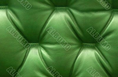 Green leather upholstery