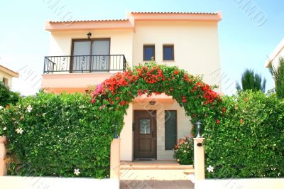 House and flowers