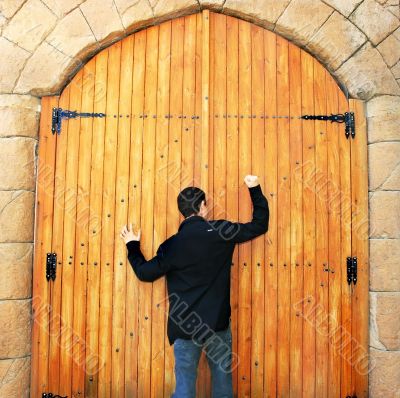 Teen knocking door