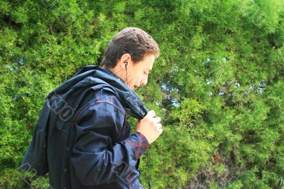 Teen with earphones