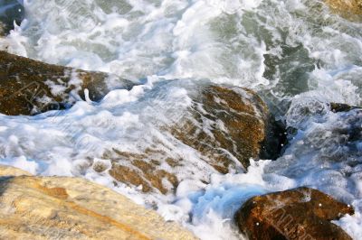 Rocks in sea water