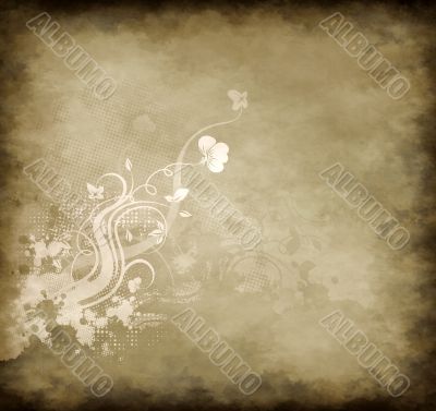 Grunge floral background