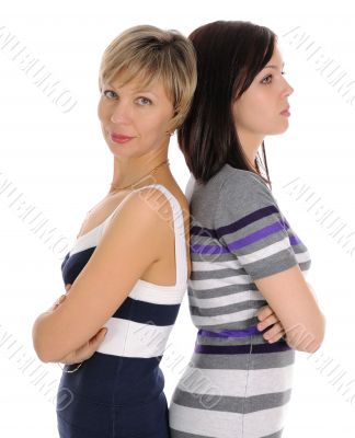 The mature blonde and young brunette.