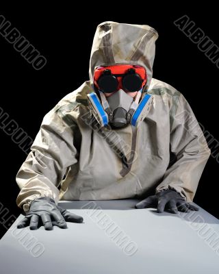 The person with respirator