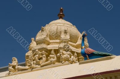 colorful sculpture at a traditional hindu temple