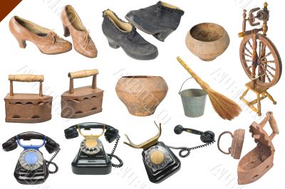 Vintage military army objects big set isolated Vintage military army objects big set isolated