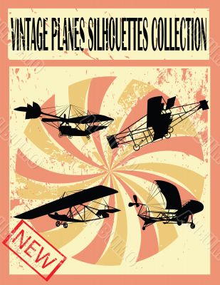 Vintage planes silhouettes collection