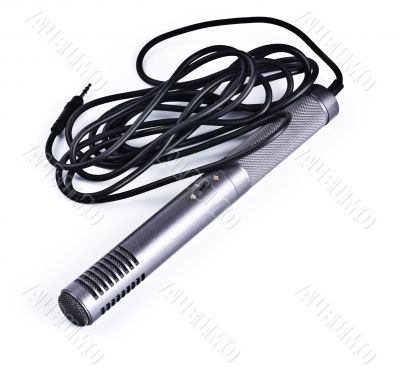gray condenser microphone with cable