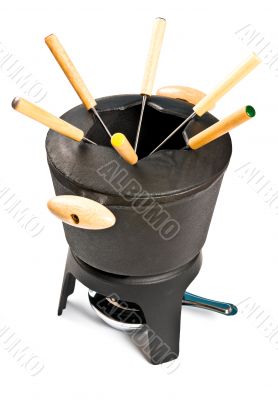 cast iron fondue set