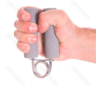 hand with spring trainer