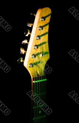 guitar neck in the dark