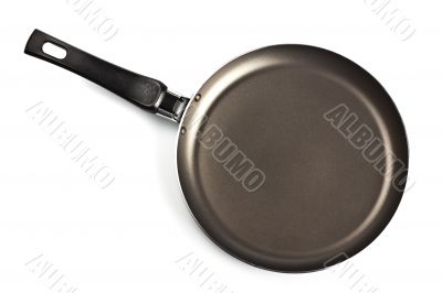black frying pan top view