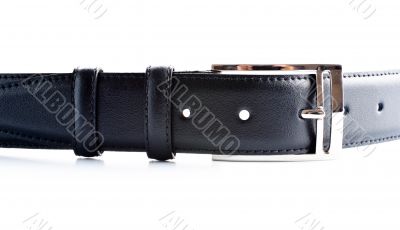 black leather belt with buckle