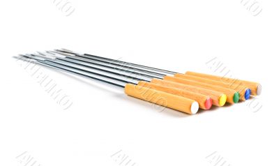 colored fondue forks