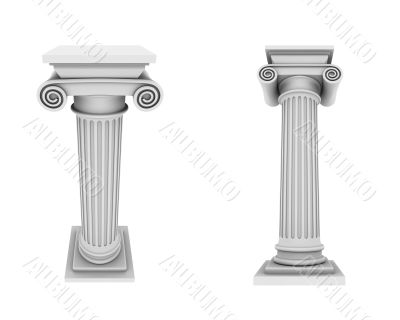 Marble columns two views 