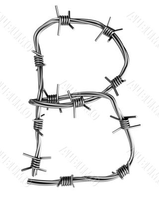 Barbed wire alphabet, B