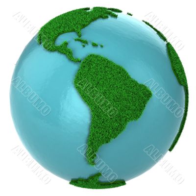 Globe of grass and water, South America part