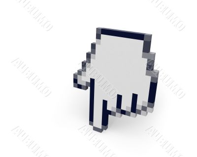 Hand cursor standing right view 