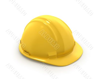 Yellow plastic helmet or hard hat 