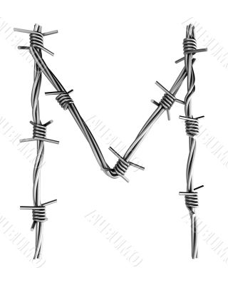 Barbed wire alphabet, M