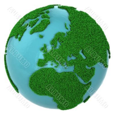 Globe of grass and water, Europe part