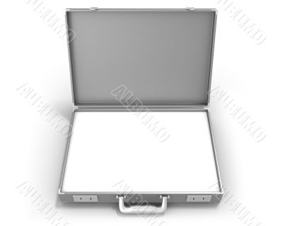 Gray briefcase with blank field