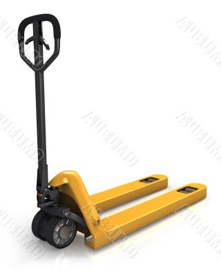 Pallet truck in perspective, rear view