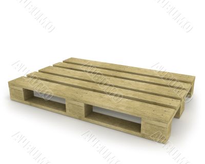 Wooden pallet isolated on white 