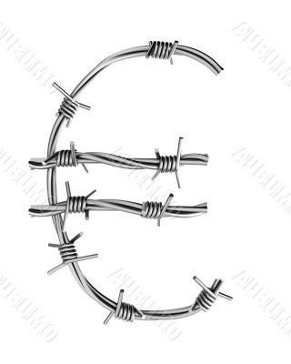 Barbed wire alphabet, euro symbol