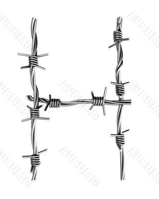 Barbed wire alphabet, H