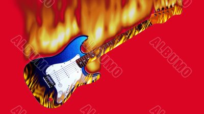 burning guitar