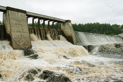 Dam of a hydroelectric power station