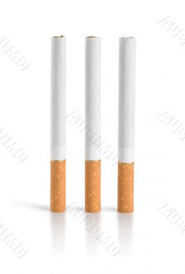 Three cigarettes Isolated (Path) Three cigarettes Isolated (Path)