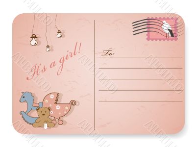 Baby shower postcard