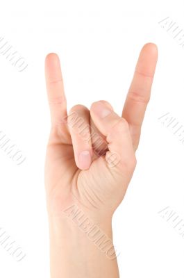 Hand showing horns Hand showing horns