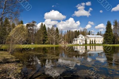 Landscape with the pond 