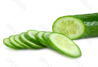 The cut cucumber