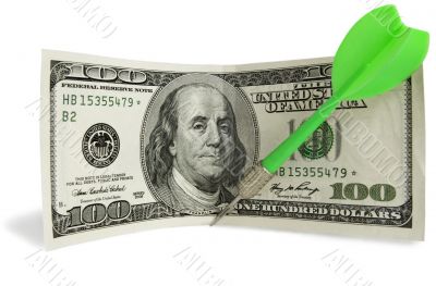 One Hundred Dollar and dart One Hundred Dollar and dart