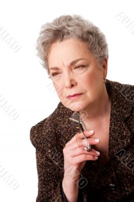 Senior woman thinking about future