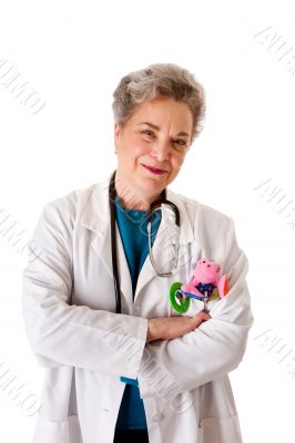 Happy smiling friendly pediatrician doctor nurse