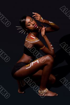 Tribal beauty woman with makeup