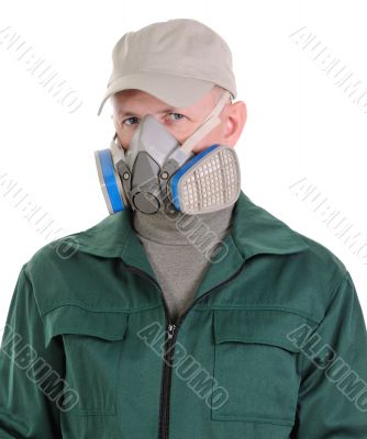 The person with respirator