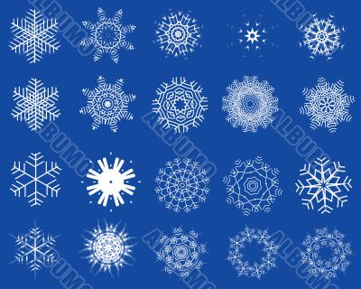 set of snowflakes