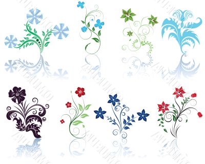 set of flowers