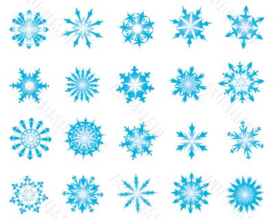 set of snowflakes