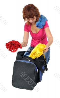 Women looks in her bag