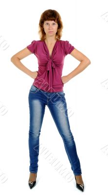 The girl looking at camera