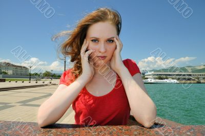 Attentive look of the girl Attentive look of the girl