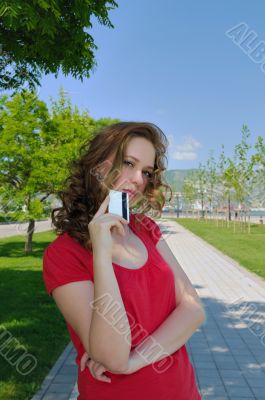 The girl with a bank card